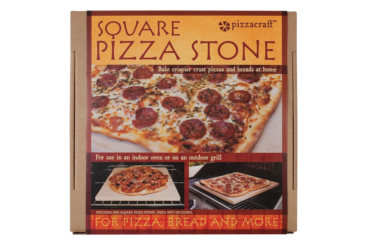 15" Square Cordierite Pizza Stone Packaging
