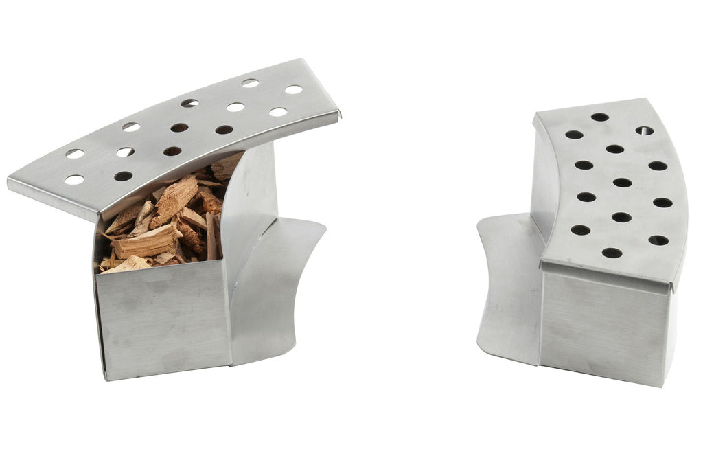 2PC Curved Smoker Boxes with Wood Chips