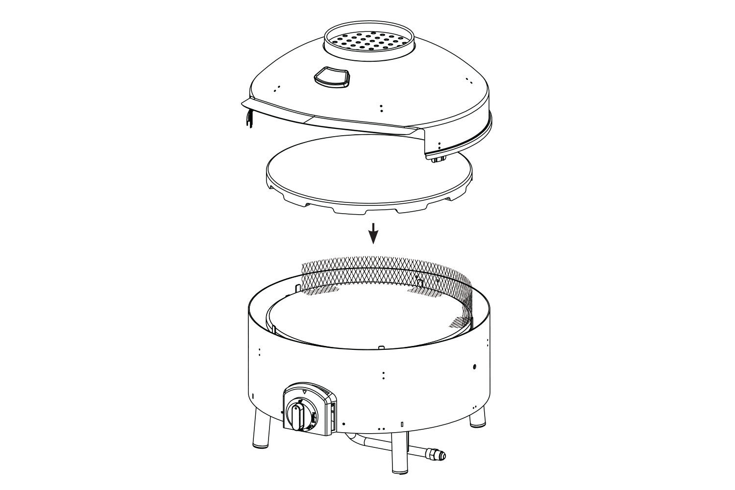 Diagram of Backstop in a Pizzacraft Pizza Oven