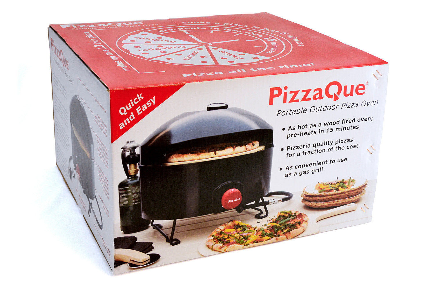 Packaging for the PizzaQue Portable Pizza Oven