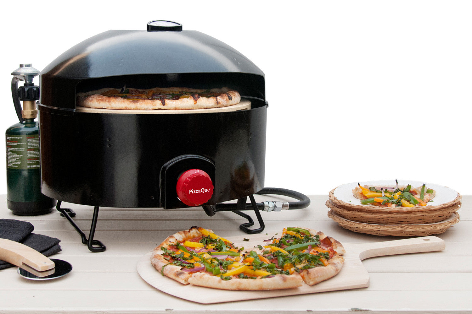 Finished Pizzas with a PizzaQue Portable Pizza Oven