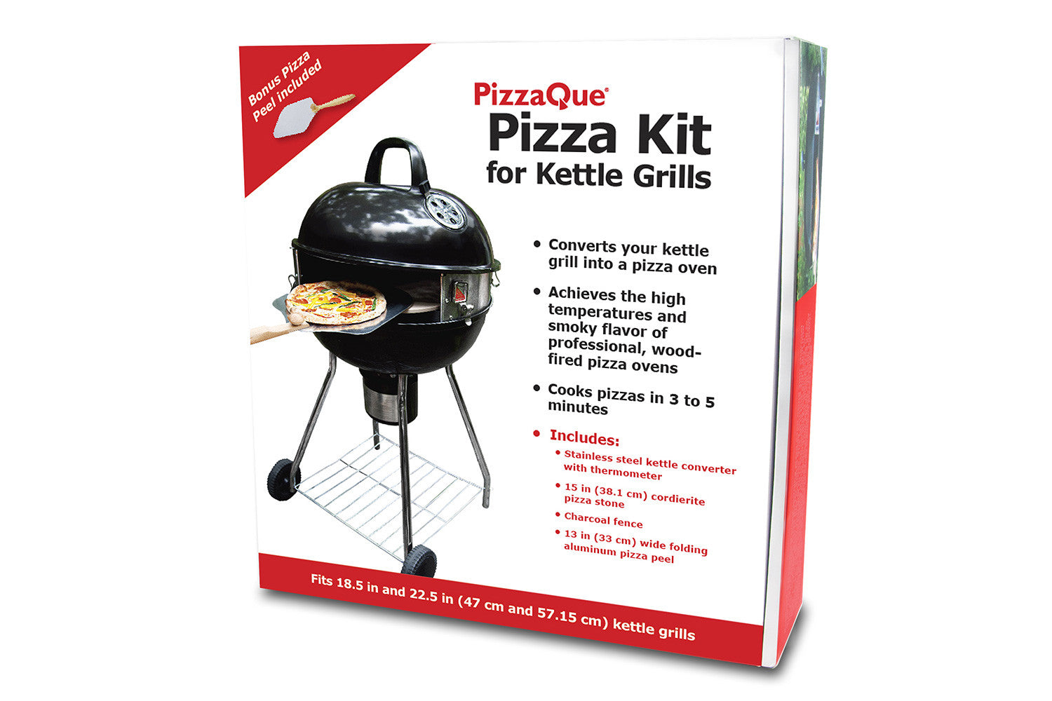Packaging for the PizzaQue Pizza Kit for Kettle Grills