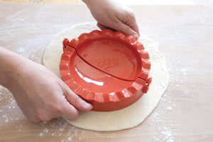 Cutting Dough with the Calzone Press